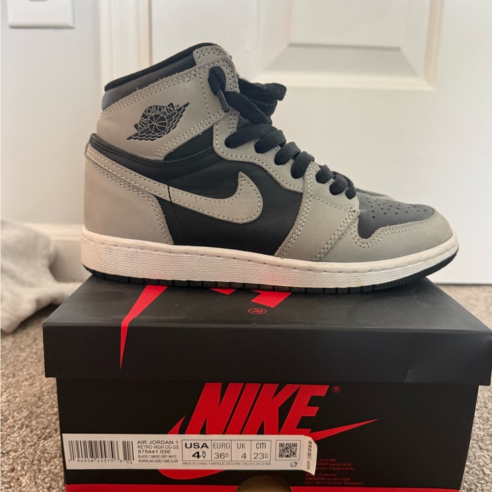 Nike Black and Gray High-Top Sneakers (GS)